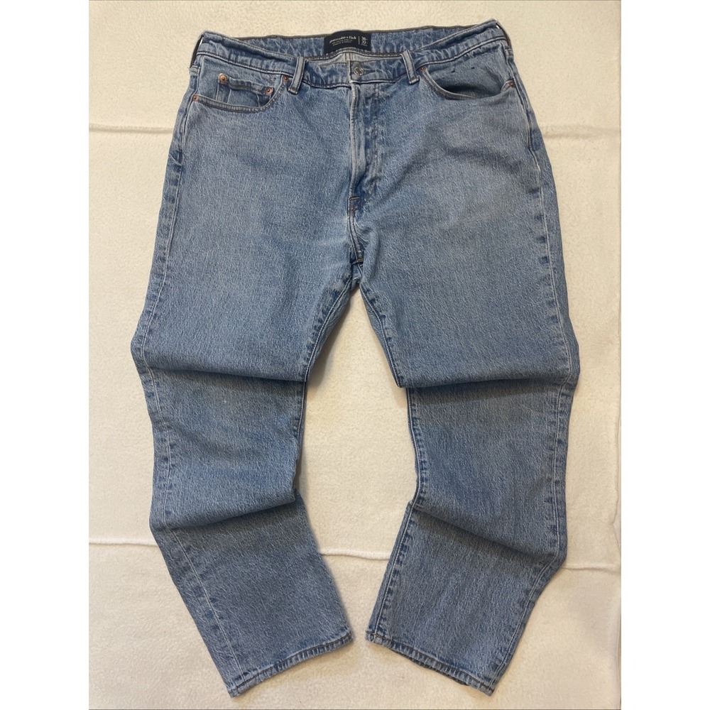 Vintage Abercrombie & Fitch Blue Jeans Men's Size 36 Straight Leg Denim Stretch
